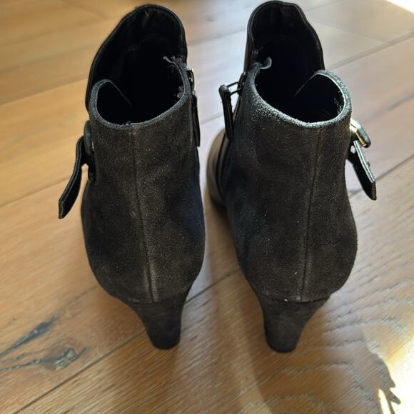 Cole Haan Sylvia Bootie Black Leather Suede Waterproof Size 8 - Picture 4 of 7